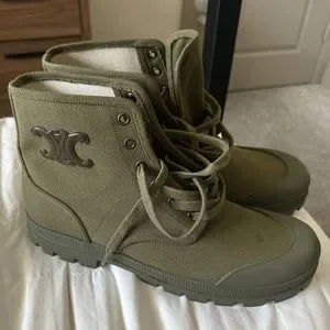 Celine | Shoes | Celine Homme Patapans Logo Appliqued Canvas  display picture 1